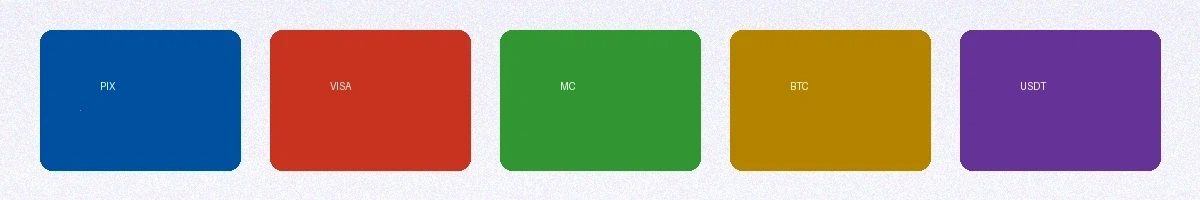 支持的支付方式图标包括PIX信用卡电子钱包加密货币